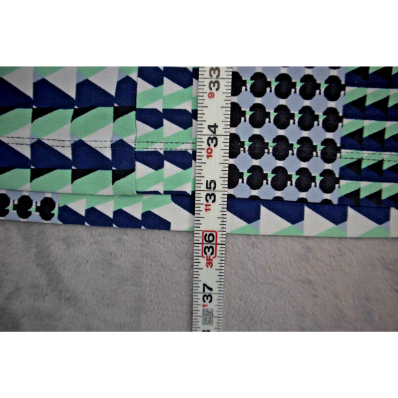 Donna Morgan Dress Womens 8 Green Blue Geo Print Sleeveless Casual Outfit - Picture 7 of 14